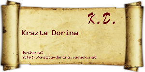 Krszta Dorina névjegykártya